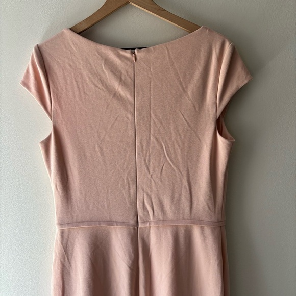 BETSY & ADAM Ruffled Slitted Cap Sleeve Asymmetrical Neckline Maxi Gown Dress - Picture 8 of 11